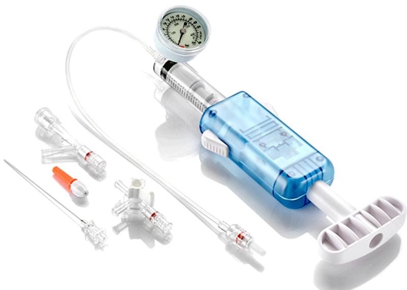 Інфляційний пристрій (20 мл(ml), 30 атм.) (Y-конектор штовхально-втягуючого типу з подовжувальной лінією, пристрій для введення, пристрій для обертання)